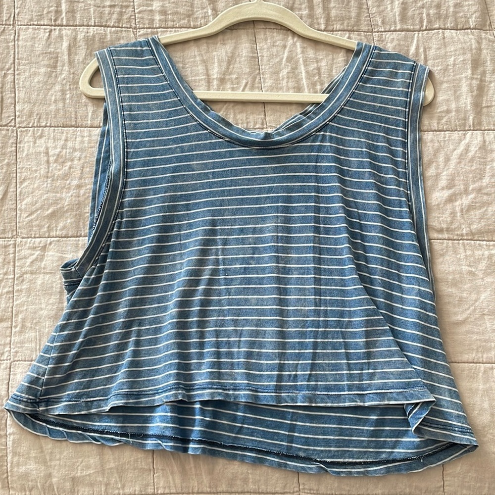 Striped, oversized tank top